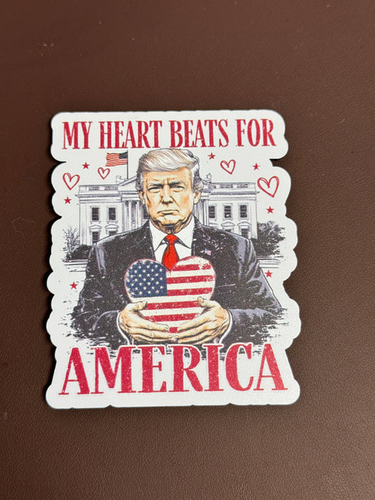 Trump - Heart Beats For America UV Printed Patch