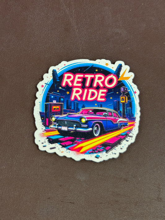 Neon Retro Ride Car UV Printed Patches