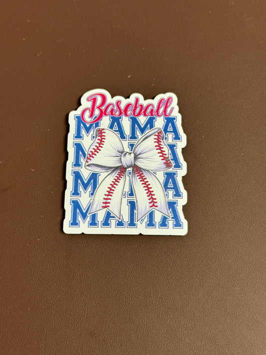 Baseball Mama Bow UV Printed Patch