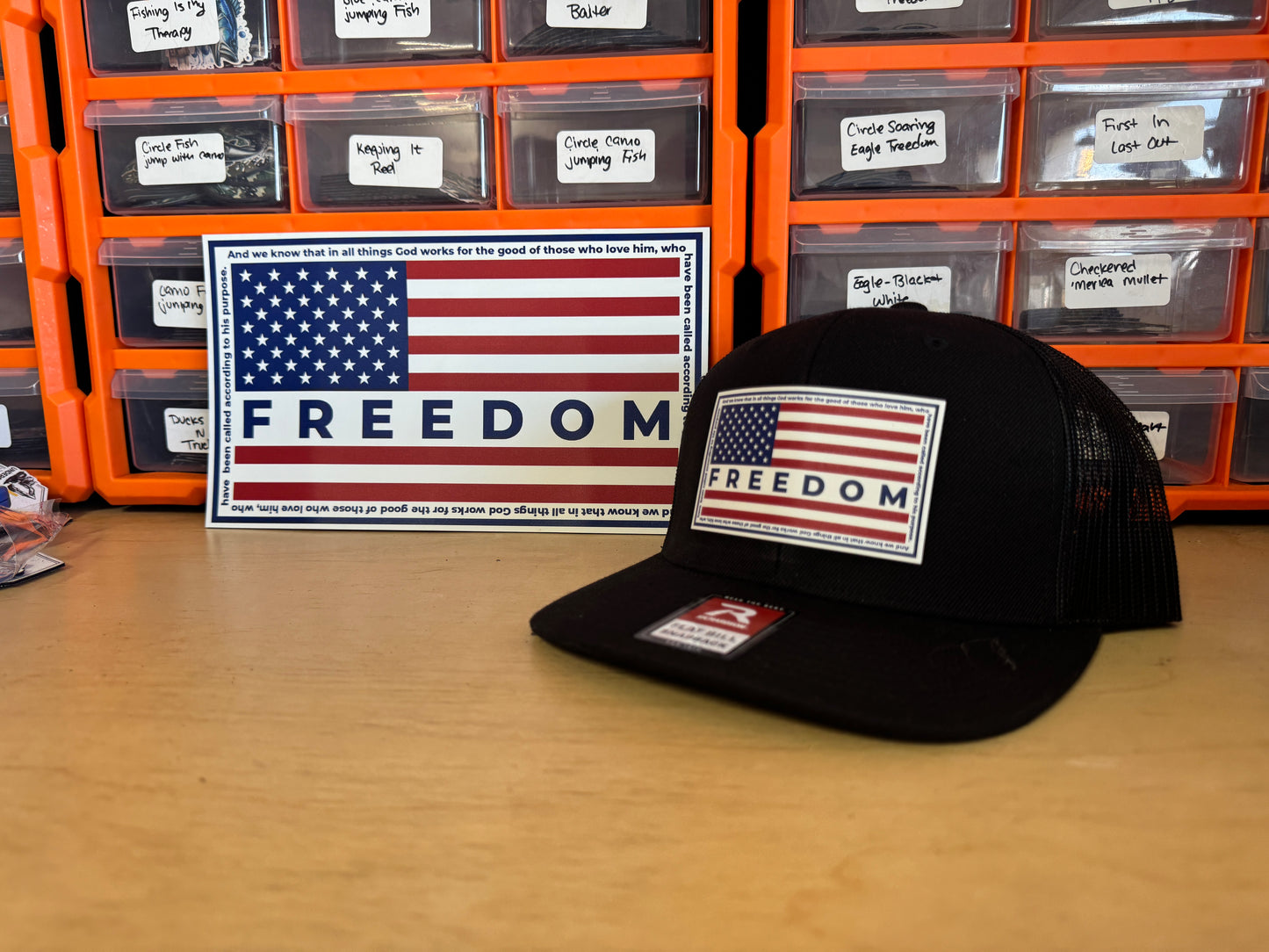 Freedom American Flag UV Printed Hat Patch