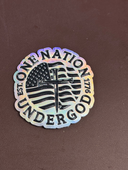 Texture Built One Nation Under God UV Printed Patches