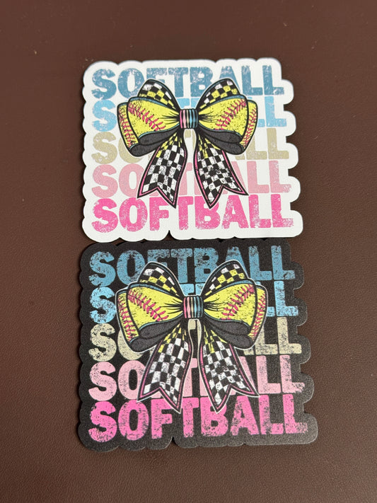 Softball Bow UV Printed Patch