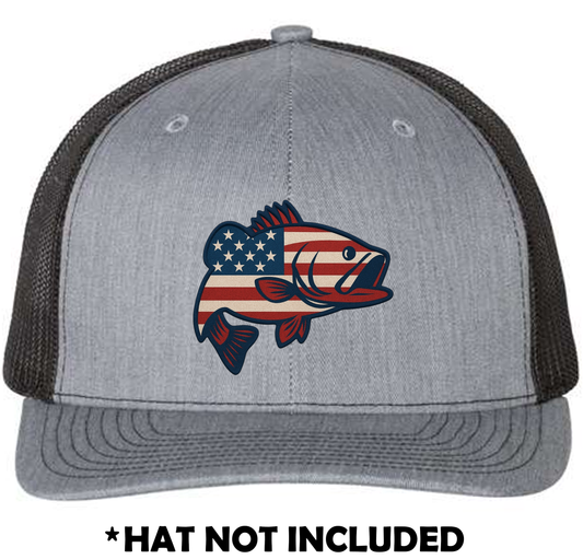 Jumping Fish American Flag UV Printed Hat Patch