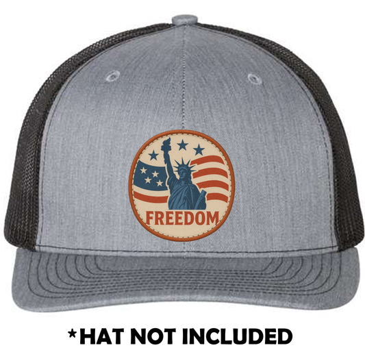 Freedom - Circle Statue of Liberty UV Printed Hat Patch