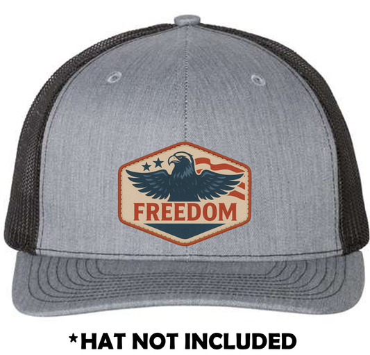 Hexagon American Eagle Freedom UV Printed Hat Patch