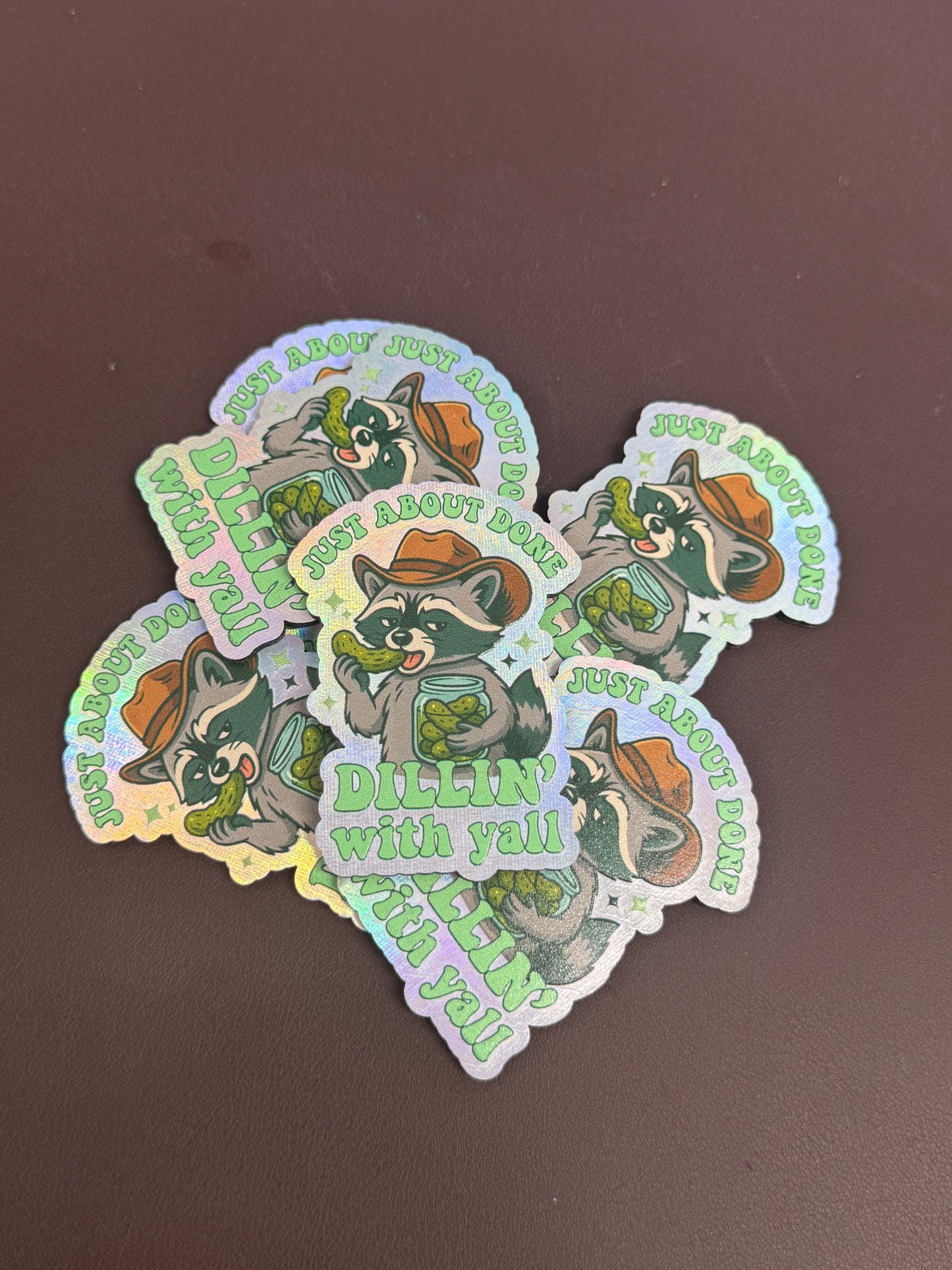 Raccoon - Done Dillin’ With Yall UV Printed Hat Patch