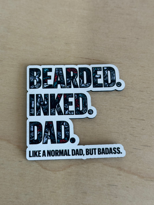 Bearded Inked Dad UV Printed Hat Patch