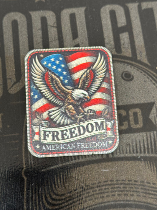 Freedom - Rectangular American Flag Soaring Eagle UV Printed Patch