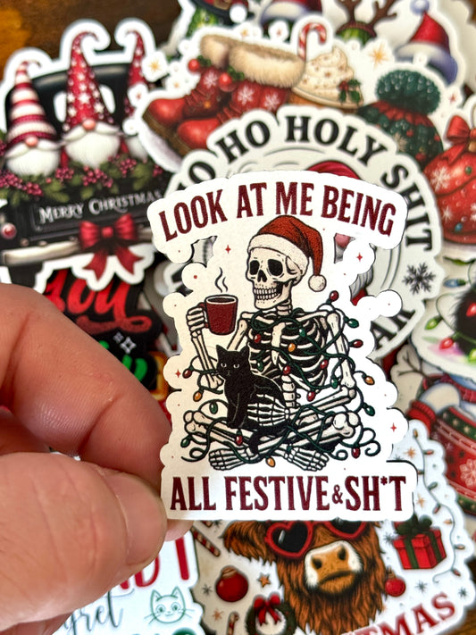 Look At Me Being All Festive & Sh*t UV Printed Hat Patch