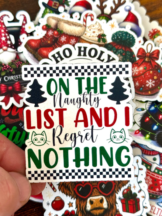On The Naughty List & Regret Nothing UV Printed Hat Patch