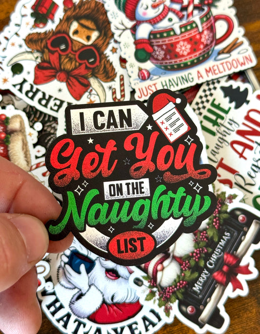 I Can Get You On Naughty List UV Printed Hat Patch