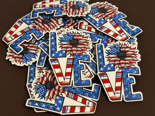 Love - American Flag UV Printed Patches