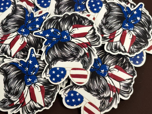 American Flag Mom UV Printed Patches