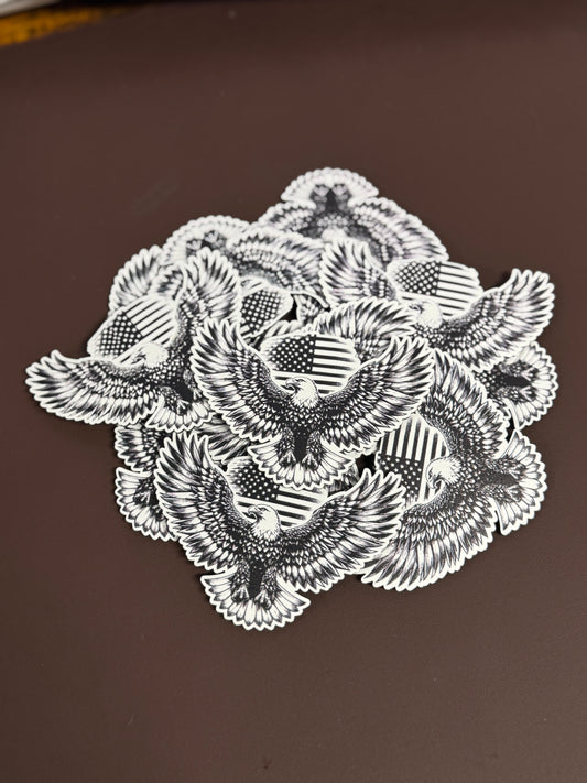 Eagle - Black & White UV Printed Patches