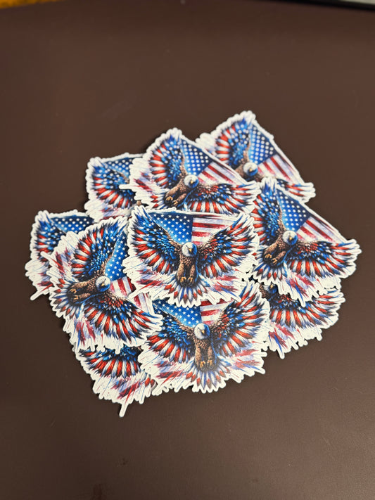 Eagle - RWB Flag UV Printed Patches