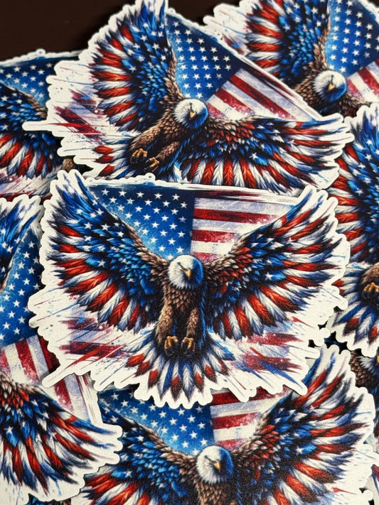 Eagle - RWB Flag UV Printed Patches