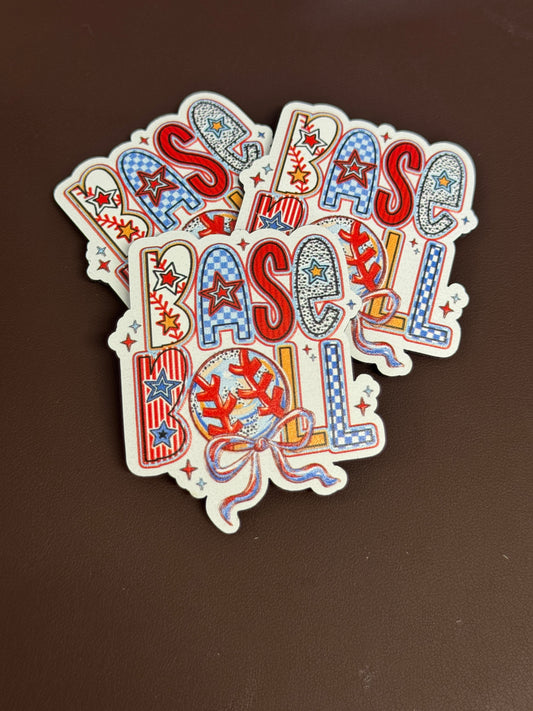 Baseball Bows UV Printed Patch