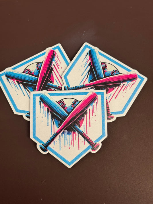 Neon Baseball UV Printed Patch