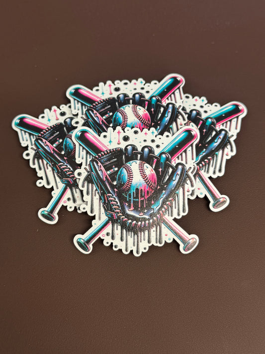 Neon Baseball Glove UV Printed Patch