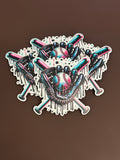 Neon Baseball Glove UV Printed Patch