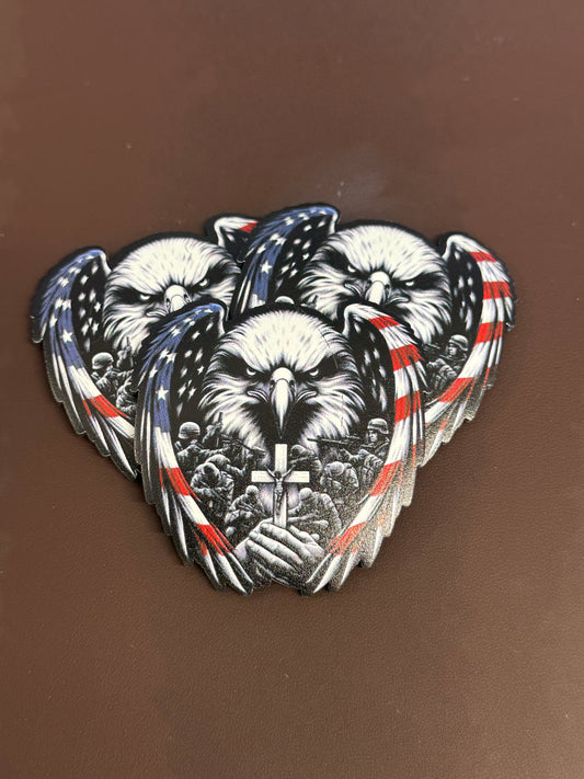 American Eagle, RWB, Cross, Soldiers UV Printed Patch