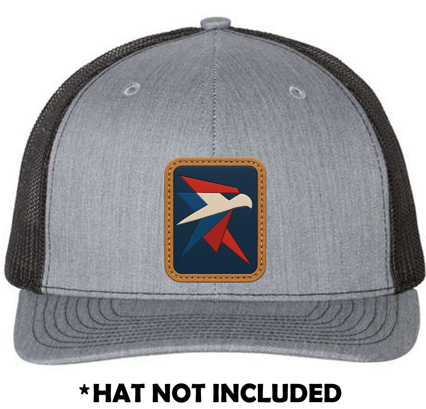 Eagle Head Leather UV Printed Hat Patch