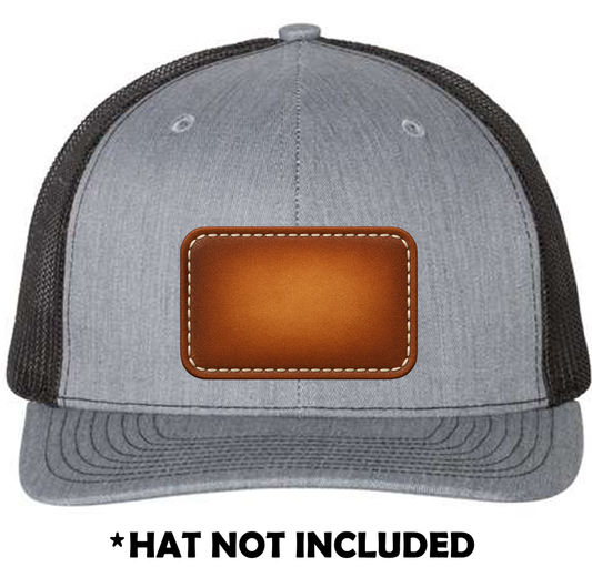 Rounded Rectangle Airbrushed Leather UV Printed Hat Patch