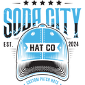 Logo of Soda City Hat Co with a blue cap design on a white background