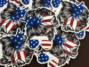 American Flag Mom UV Printed Patches - Soda City Hat Co