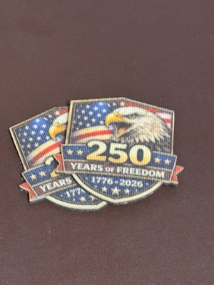 Canvas - Eagle Head - Shield - 250 Years - UV Printed Hat Patch - Soda City Hat Co