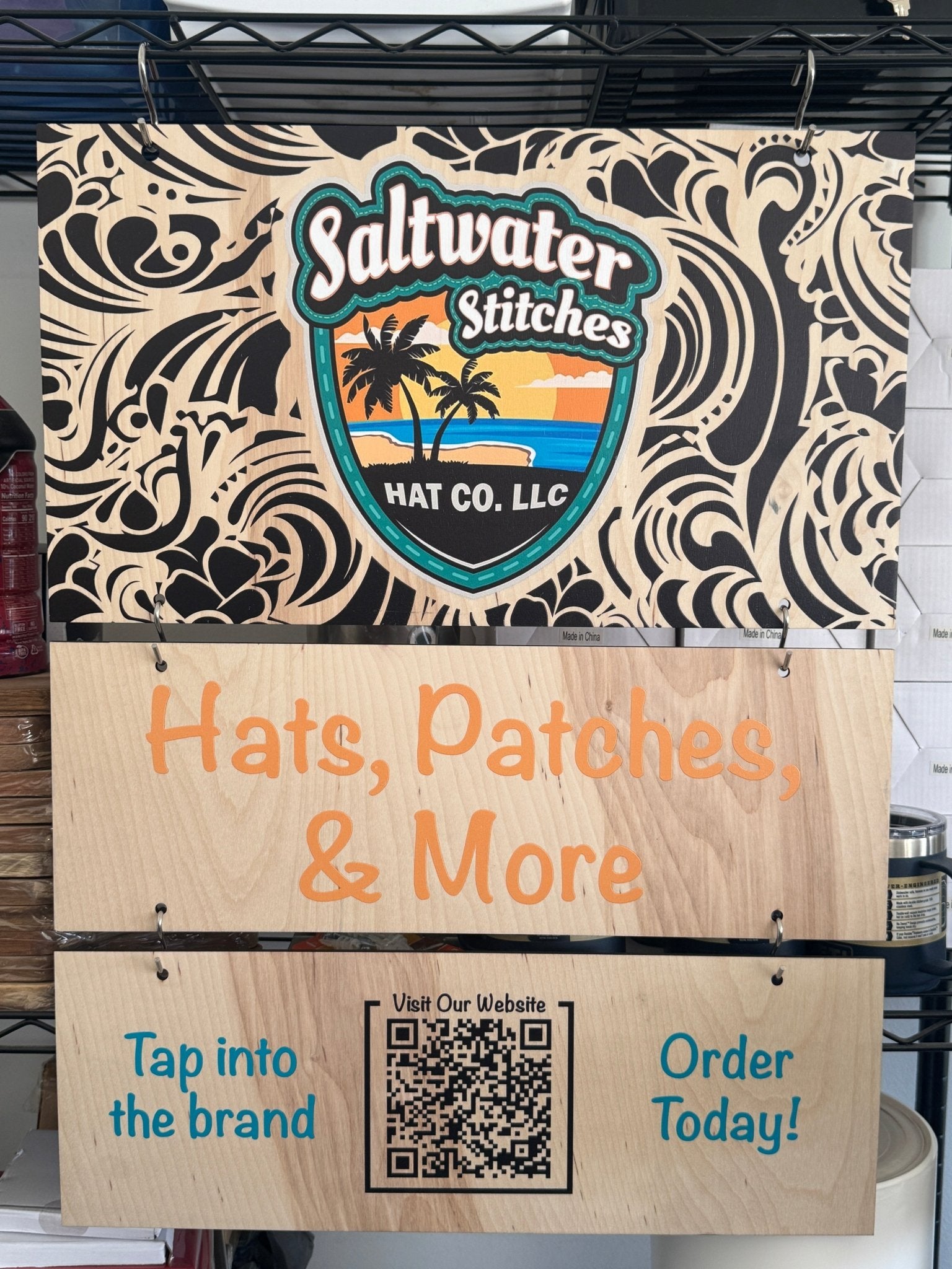 Custom Branded Hanging Display Sign – Full Color UV Printed - Soda City Hat Co