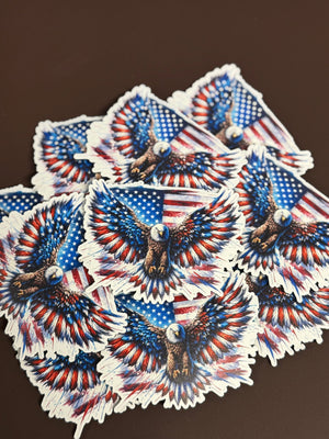 Eagle - RWB Flag UV Printed Patches - Soda City Hat Co