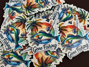 Gone Fishing 2 UV Printed Patches - Soda City Hat Co