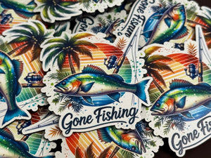 Gone Fishing 2 UV Printed Patches - Soda City Hat Co