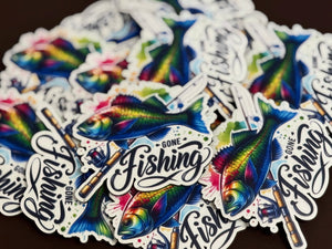 Gone Fishing 4 UV Printed Patches - Soda City Hat Co