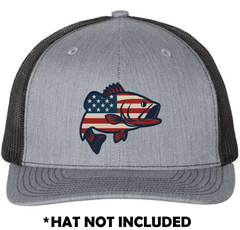 Jumping Fish American Flag UV Printed Hat Patch - Soda City Hat Co