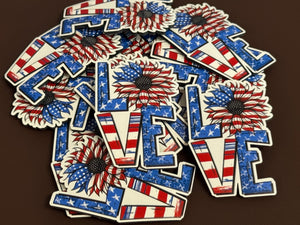 Love - American Flag UV Printed Patches - Soda City Hat Co