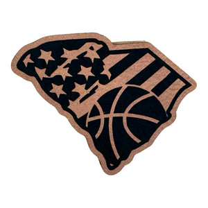 SC American Flag Basketball Acrylic Patch - Custom Patches - Soda City Hat Co