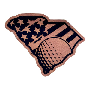 SC American Flag Golf leatherette Patch - Custom Patches - Soda City Hat Co