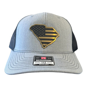 South Carolina - American Flag Acrylic Patch - Custom Patches - Soda City Hat Co