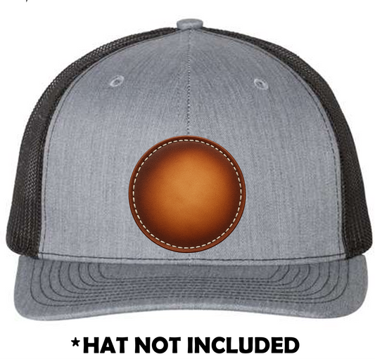 Cricle Airbrushed Leather UV Printed Hat Patch