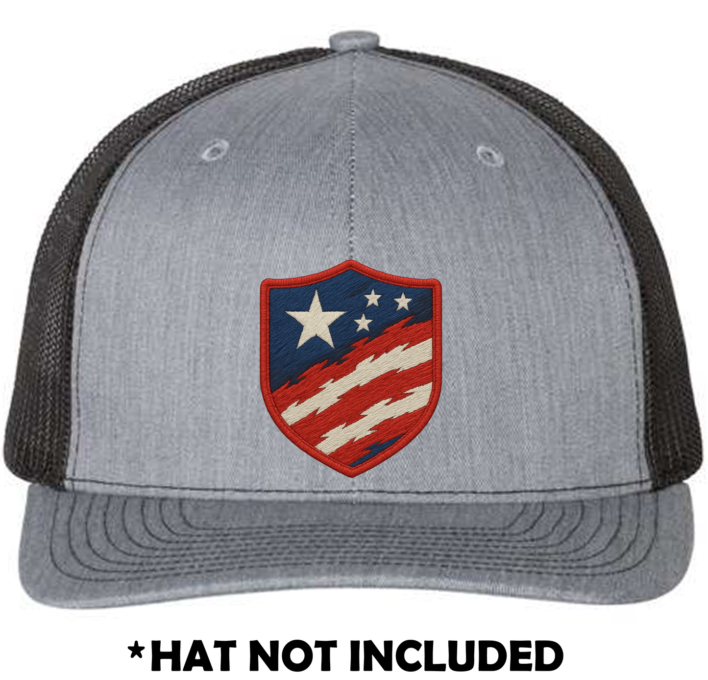 Embroidered American Flag Shield UV Printed Hat Patch