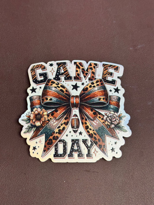 Game Day Leopard Bows UV Printed Hat Patch