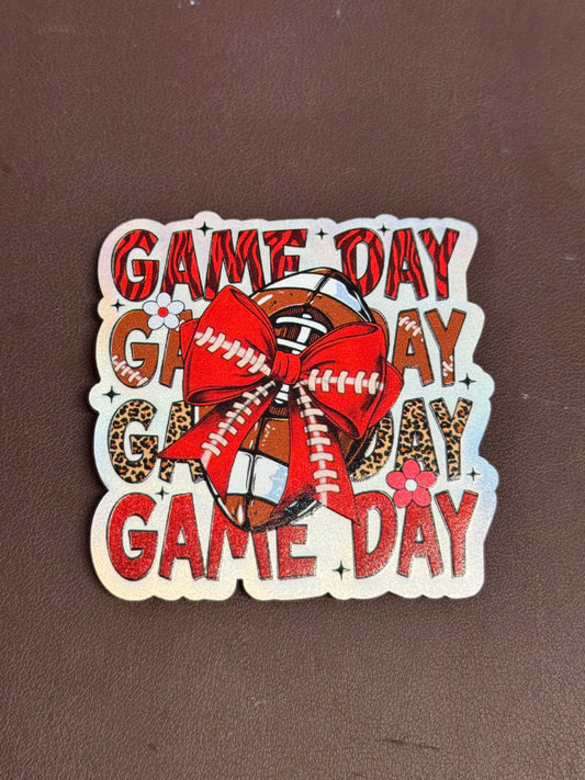 Game Day Football Bow UV Printed Hat Patch