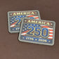 Canvas - Red/White/Blue - Rectangle - 250 Years - UV Printed Hat Patch