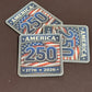 Canvas - Red/White/Blue - Square - 250 Years - UV Printed Hat Patch