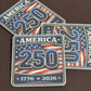 Canvas - Red/White/Blue - Square - 250 Years - UV Printed Hat Patch