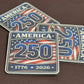 Canvas - Red/White/Blue - Square - 250 Years - UV Printed Hat Patch