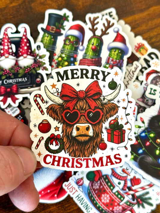 Merry Christmas - Cow UV Printed Hat Patch