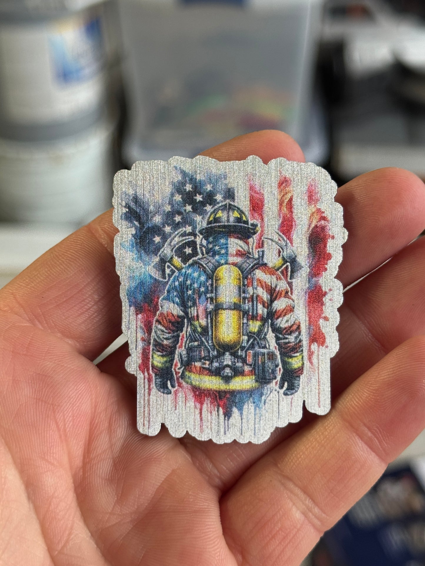 American Flag - Firefighter Pride Uv Printed Hat Patch